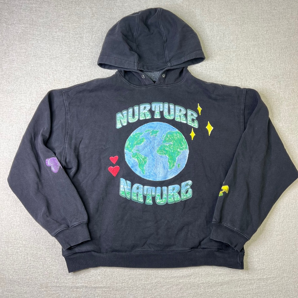 Coney Island Picnic Nurture Nature Earth Graphic Hoodie Mens Large Black